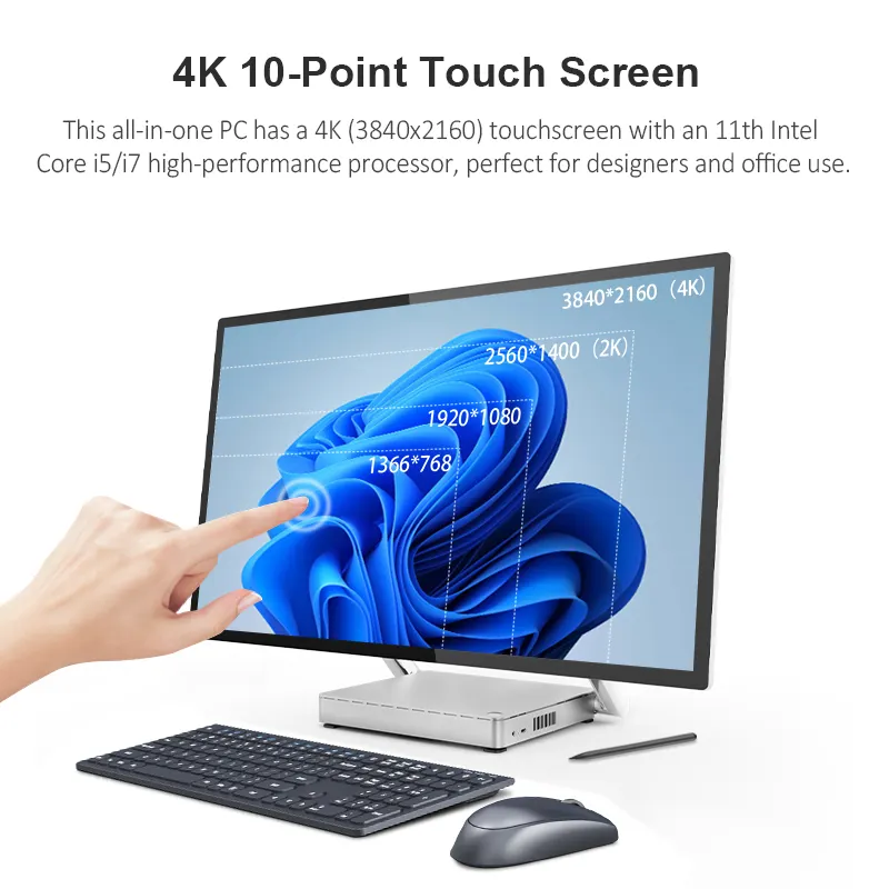 27'' 32'' 4K/2K Anzeige alles in einem Touch-PC-Bildschirm-Monitor mit eingebauter Kamera für Bildung/Geschäft