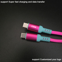 Cable USB C a USB C de Carga Ultra Rápida con Trenzado de Colores Graduales RGB