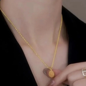 Durian Pendant Necklace Zinc Alloy Sparkling Clavicle Chain For Women Gift Jewelry - Product Image 3