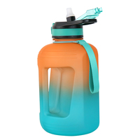 Bouteille à large ouverture 2200 ml pour l'eau, Bouteilles d'eau en gros, Bouteille d'eau de sport verte 2000 ml (demi-gallon) 2L, Gourde de motivation