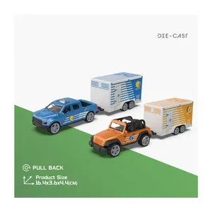 Modello di auto in metallo pull back camion pressofuso giocattoli rimorchio in lega