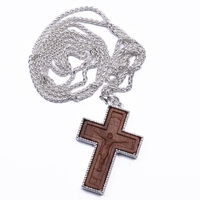 Chaîne 1 # Chaîne fine en métal de 116 cm (46 po) pour pendentif croix pectorale de petit prêtre, avec fermoirs en cuivre, style orthodoxe d'Europe centrale