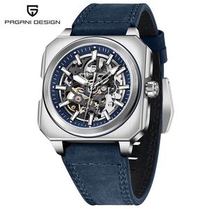 Pagani Design Men's Skeleton Mechanical <b>Watch</b> Stainless Steel <b>Case</b> Black Strap 50m Waterproof PD-1791 - Product Image 5