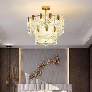 Lustre Viola-<span class=keywords><strong>Plafonnier</strong></span> en Cristal Élégant avec Accents d'Or, Design <span class=keywords><strong>Art</strong></span> <span class=keywords><strong>Déco</strong></span> Glamour pour Salle à Manger Salon - Product Image 2