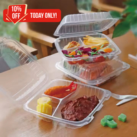Récipient alimentaire jetable Boîte à lunch à clapet à 1 et 3 compartiments Boîte et bol en plastique pour micro-ondes avec couvercle pour restaurant