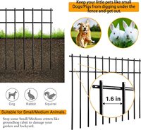 W9 Outdoor Yard Animal Barrière Clôture Cadre No Dig Antirouille Métal Défense pour Chiens et Lapins Fer Noir Métal Mur Clôture de Jardin