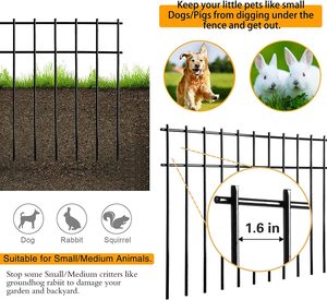 W9 esterno cortile animale barriera recinzione telaio No scavare metallo resistente alla ruggine difesa per cani & conigli ferro metallo nero muro recinzione del giardino - Product Image 6