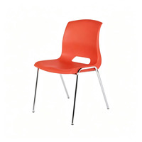 Chaises d'école empilables modernes en plastique chromé et métal, 12 unités