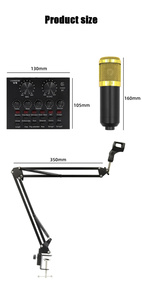 Bộ thiết bị thu âm chuyên nghiệp BM 800 V8, bao gồm micro tụ điện BM800 dành cho <span class=keywords><strong>karaoke</strong></span>, podcast, thu âm và phát trực tiếp. - Product Image 2