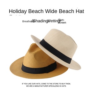 Nuevo Sombrero de Verano de Tres Paneles para Hombre, Estilo Panamá Británico, con Bordado a Mano de Pelo, Color Sólido, Detección de Agujas, >62CM - Product Image 6