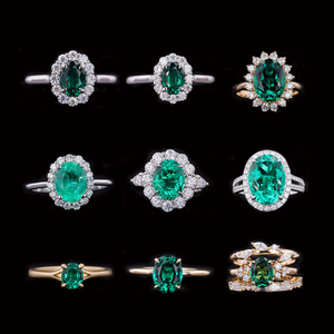 Pierres précieuses cultivées en laboratoire taille ovale émeraude de laboratoire 3x4-6x10 0.1ct-1.5ct taille synthétique couleur Columbia en vente - Product Image 6
