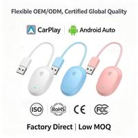Adaptateur sans fil CarPlay avec commande vocale Siri, Wi-Fi double bande, cartes en ligne, appels pour iPhone iOS Android