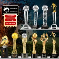 Trophée de football en cristal, gravé sur mesure, créatif, pour les jeux sportifs, les compétitions, les récompenses, le prix du championnat, ballon d'or