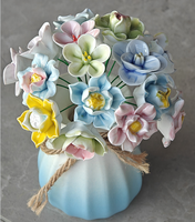 8 Stück Postage Net Red Keramikblumen Handgefertigt Jingdezhen Ländlicher Stil Hybrid-Bouquet Lila Blume Lotus Lilie Gardenie Rose