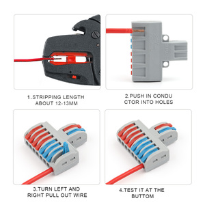 8 में <span class=keywords><strong>2</strong></span> बाहर लीवर कॉम्पैक्ट तार कनेक्टर्स बट टर्मिनल ब्लॉक में ब्याह तारों पुश-केबल कनेक्टर के लिए इस्तेमाल किया ऑनलाइन 28-12 AWG - Product Image 6