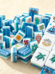 Top-Grade Premium Acrylic Cloisonne Inspired Luxury Style <b>Mahjong</b> <b>Set</b> With Racks for Home and Club Play - Product Image 5