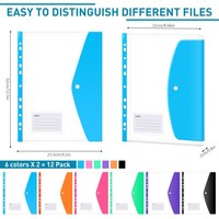 Classeurs à feuilles mobiles transparents format A4 avec bouton-pression et étiquette Porte-documents en plastique