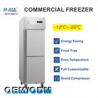 Refrigerador Comercial Vertical de Acero Inoxidable con Enfriamiento por Aire y Tecnología No Frost para Cocina de Restaurante
