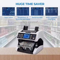 Machine de comptage de billets multi-devises à chargement par le haut AL-920, double CIS, détection de coupures mixtes, best-seller