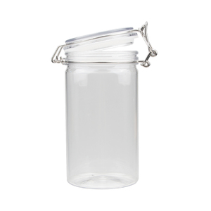 1000ml Cylinder Clear <b>Swing</b> <b>Top</b> Lid Plastic PET Jar for Gummy Candy Lollipop and Palm Oil Storage - Product Image 1