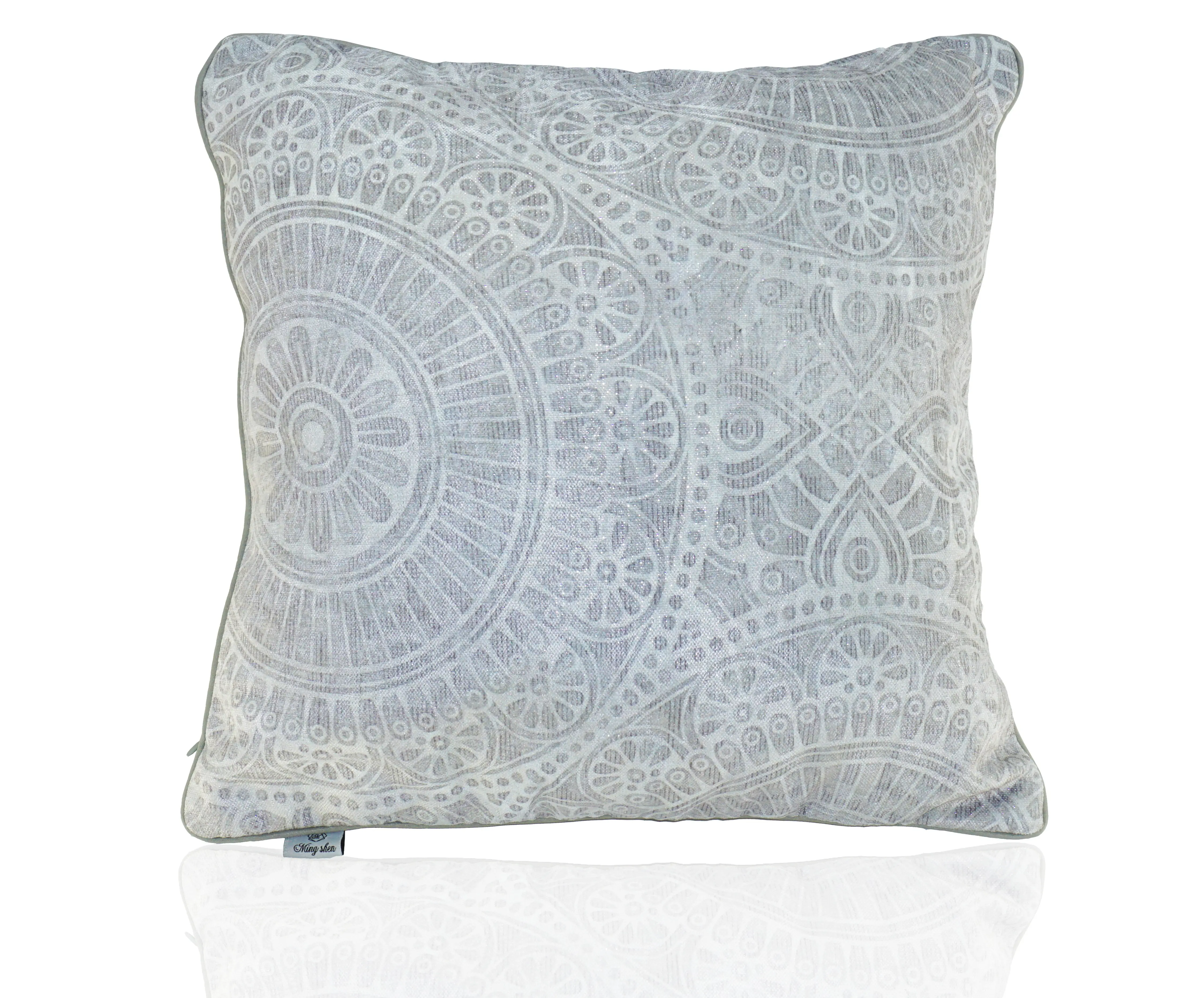 Chenille metal throw pillow light grey high-grade padded cushion decorative pillow for home use