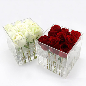 Vaso da fiori rosso da sposa di lusso visualizza supporto 9 fori organizzatore di fiori scatola di immagazzinaggio a 2 livelli <span class=keywords><strong>con</strong></span> <span class=keywords><strong>coperchio</strong></span> scatola regalo rosa - Product Image 6