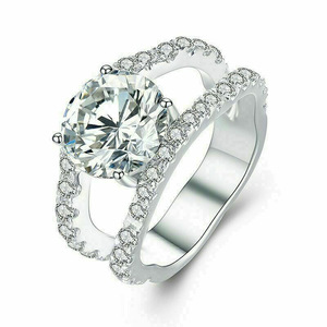 Anello a doppia fila con pavé per donna, gioiello romantico e alla moda - Product Image 1