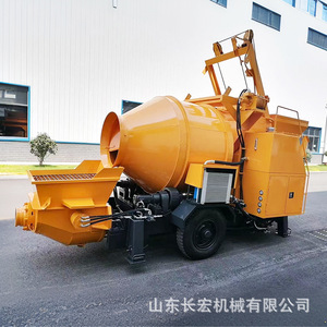 เครื่องผสมคอนกรีตพร้อมระบบไฮดรอลิกสำหรับไซต์ก่อสร้าง สีเหลือง ขับเคลื่อนด้วยเครื่องยนต์ - Product Image 1