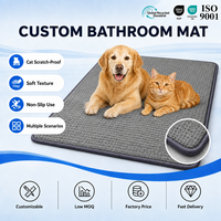 Tapis de sol en velours jacquard chenille gris anthracite, motif mini-grille, anti-dérapant, pour chiens, chats, véranda, patio