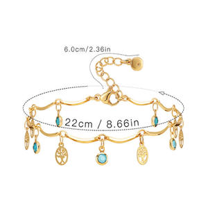 Mode coréenne en alliage <span class=keywords><strong>de</strong></span> laiton, <span class=keywords><strong>arbre</strong></span> <span class=keywords><strong>de</strong></span> <span class=keywords><strong>vie</strong></span>, zircon, perles pendantes, <span class=keywords><strong>bracelet</strong></span> <span class=keywords><strong>de</strong></span> <span class=keywords><strong>cheville</strong></span>, glands, pied, <span class=keywords><strong>cheville</strong></span>, <span class=keywords><strong>bracelet</strong></span>, bijoux - Product Image 4