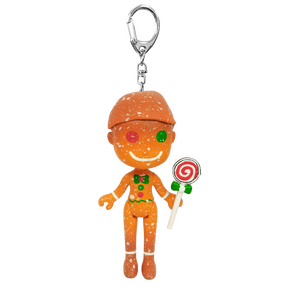 พวงกุญแจรูปการ์ตูนมนุษย์ขนมปังขิงพลาสติก ABS รูปคุกกี้รูปการ์ตูนของขวัญจำนวนมากสำหรับเวลาเล่นวันหยุดของเด็ก - Product Image 1