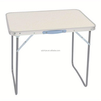Table pliante d'extérieur en aluminium argenté de 2,3 pieds, rectangulaire, capacité de 30 kg