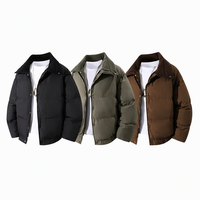 Veste classique, robuste et chaude pour homme, col à revers, rembourrée en coton, manteau d'hiver avec fermeture éclair, grandes tailles