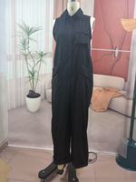 Nouvelle combinaison pantalon large sans manches noire style workwear transfrontalier Europe-Amérique 2026