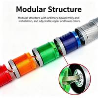 Lampe de signalisation d'avertissement multicolore à trois couches de 60 mm, indicateur LED sonore et visuel pour machines-outils, lampe d'alarme 12V 24V 220V
