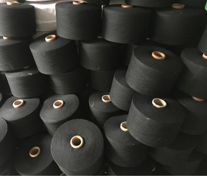 Sợi len polyester/cotton tái chế, độ bền cao, đầu mở, màu đen, dùng để đan - Product Image 5