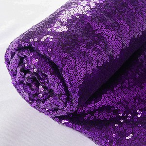 Hot Bán Phi Wedding Party Ăn Mặc Long Lanh Khăn Trải Bàn Vải 3Mm Vòng Căng Phẳng Ren Thêu Màu Tím Sequin Lưới Vải - Product Image 1