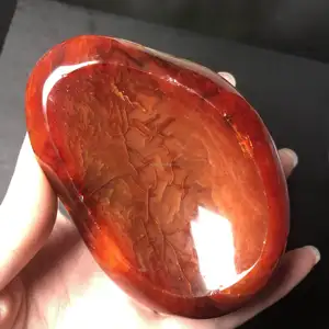 Wholesale high quality natural carnelian bowl red agate ashtray bowl for home decoration