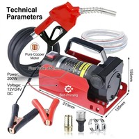 Pompe à engrenages électrique portable OEM basse pression 260W DC / Moteur CC sans balais avec buse de distribution et compteur pour diesel 12V 24V
