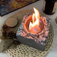 Ensemble cadeau de foyer de table moderne en métal, portable, à flamme réelle, faible MOQ, biochimineuse OEM ASTM F3363
