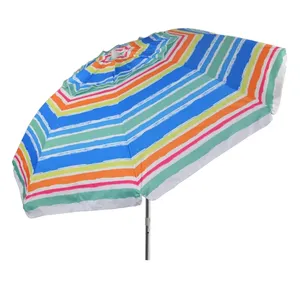 OEM factory custom printing stripe design beach umbrellas outdoor sun umbrella beach with UV protection