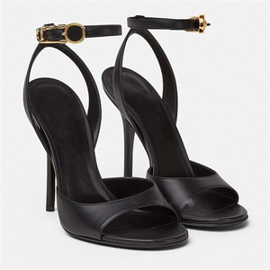 XINZI RAIN 2024 Nuovi Sandali <span class=keywords><strong>con</strong></span> Tacco da Donna Taglia 43 Punta Aperta Nero Glitterato Antiscivolo Sandali Slingback <span class=keywords><strong>con</strong></span> Tacco a Spillo - Product Image 2