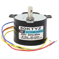 Moteur synchrone CA 220 V en gros, micro-moteur à engrenages à faible vitesse 6 W, moteur CA 50KTYZ à faible vitesse, pale de ventilateur électrique CA