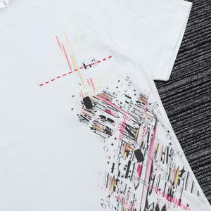 T-shirt Homme de Haute Qualité, Fabricant, Designer, Impression Graffiti Abstraite, T-shirt en Coton Blanc Surdimensionné Personnalisé pour Hommes - Product Image 2