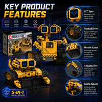 Juguetes Educativos de Construcción Programables para Niños, Set de Robot RC con Control Remoto, Juguete Programable para Estudiantes Escolares