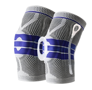 Rodilleras Transpirables Antideslizantes con Soporte de Resorte <span class=keywords><strong>para</strong></span> Baloncesto, Protección Ligera de Silicona Engrosada <span class=keywords><strong>para</strong></span> Deportes - Product Image 1