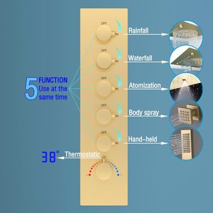 Матовая черная термостатическая Душевая система 35,5x12 дюймов - Product Image 2