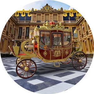 Charrette classique en bois tirée par des chevaux pour les mariages et les visites touristiques, 4 roues - Product Image 4