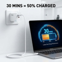 Chargeur de téléphone rapide 100W GaN double port PD QC4.0, adaptateur de charge rapide portable pour MacBook et ordinateur portable, vente en gros, faible MOQ