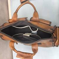 Sac de Voyage Rétro en Cuir Véritable pour Hommes, Sac de Week-end Fait Main Effet Vieilli avec Bandoulière Réglable et Fermoir en Laiton Antique
